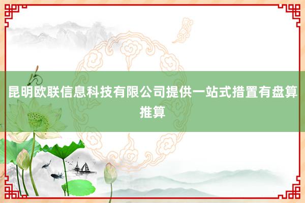 昆明欧联信息科技有限公司提供一站式措置有盘算推算
